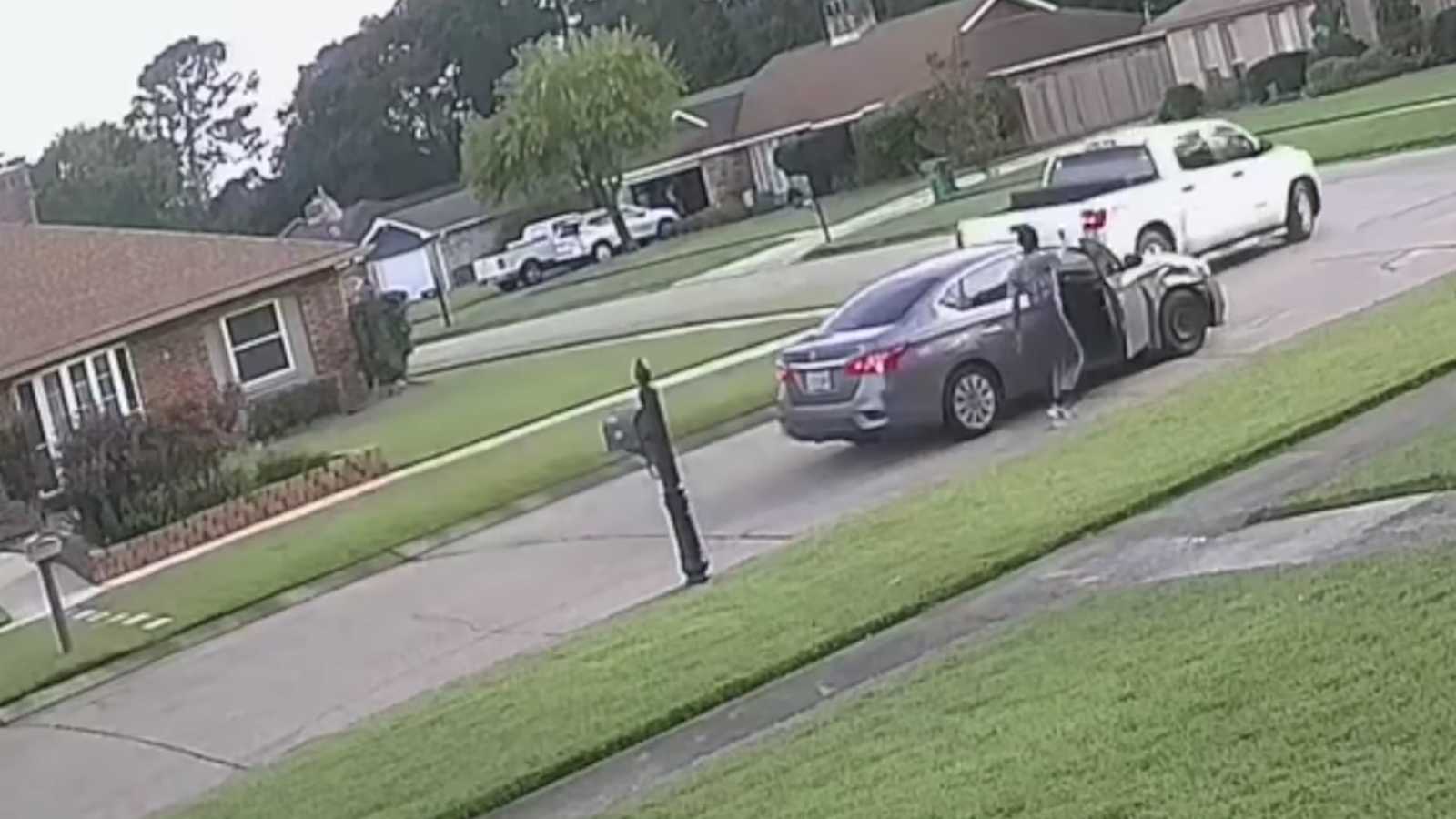 SEE IT Angry Passenger Jumps Out of Car, Opens Fire on Pickup Truck in