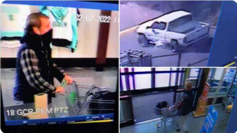 surveillance images of grocery store shooting suspect and vehicle