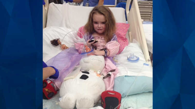 Olivia Gant in hospital bed