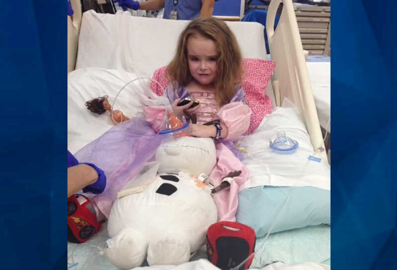 Olivia Gant in hospital bed