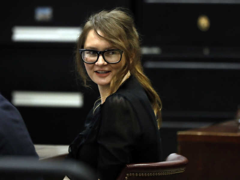 This April 15, 2019 file photo shows Anna Sorokin during her grand larceny trial at New York State Supreme Court, in New York. Prosecutors want to prevent the fake German heiress and convicted swindler Anna Sorokin from profiting from her highly publicized case. The New York Attorney General's Office recently invoked a state law that forbids criminals from profiting off their crimes in a court challenge to a Netflix deal Sorokin signed last year. (AP Photo/Richard Drew, File)