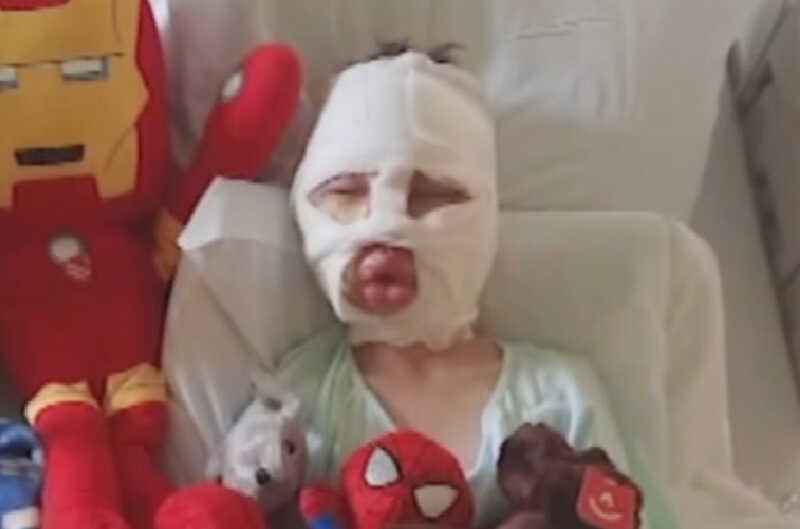 Dominick Krankall in hospital bed