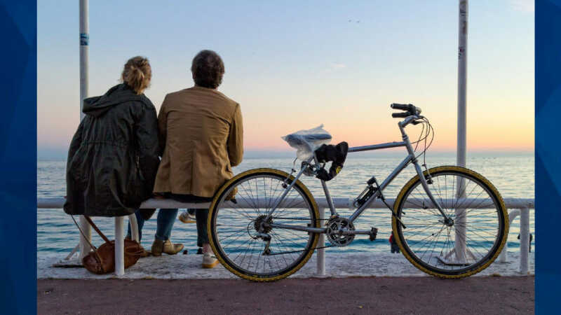 couple looking at water