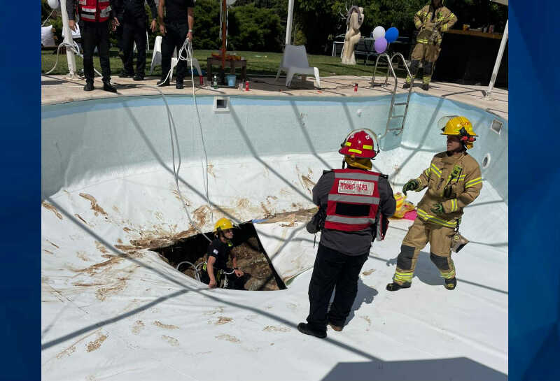 sinkhole in pool