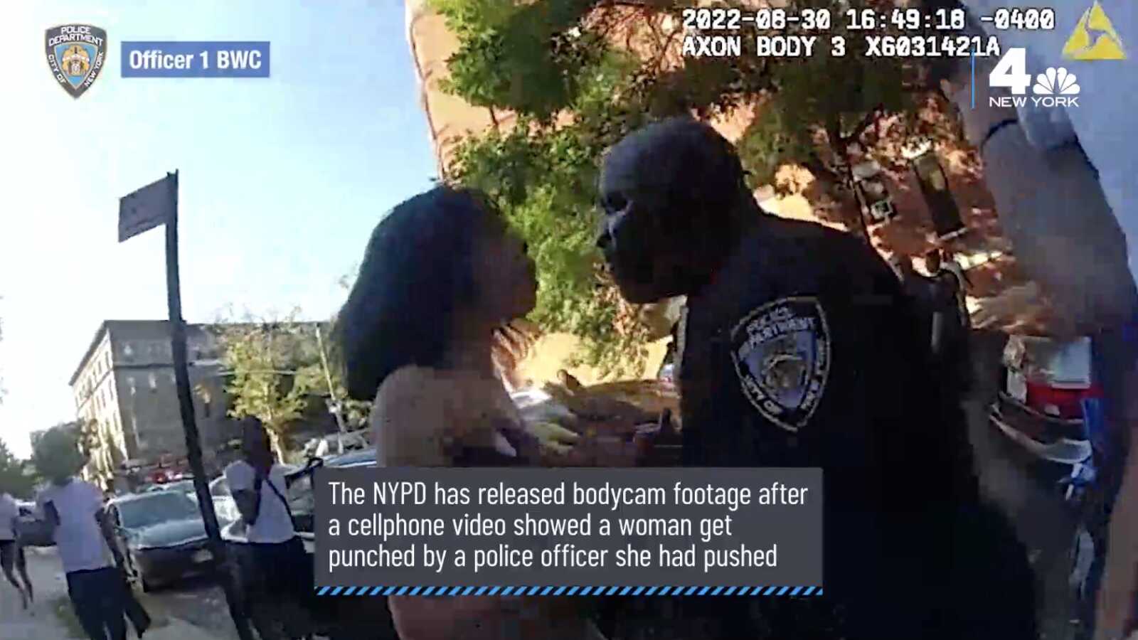 NYPD Body Cam Footage Shows Woman Intervene In Arrest, Get Punched By ...