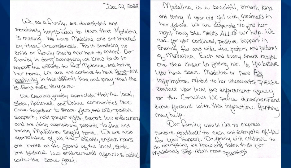 Police Letter To Madalina Cojocari Family
