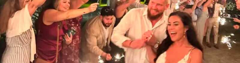 Samantha and Aric Hutchinson at wedding