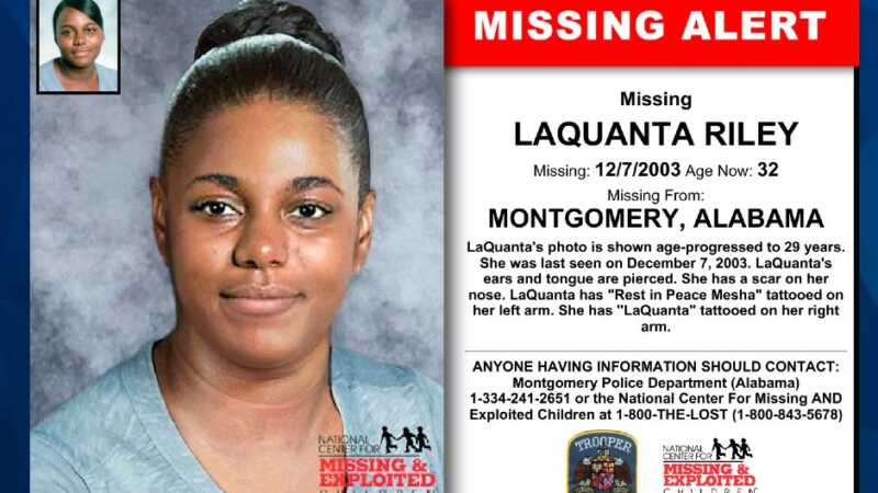 MISSING poster for LaQuanta Riley