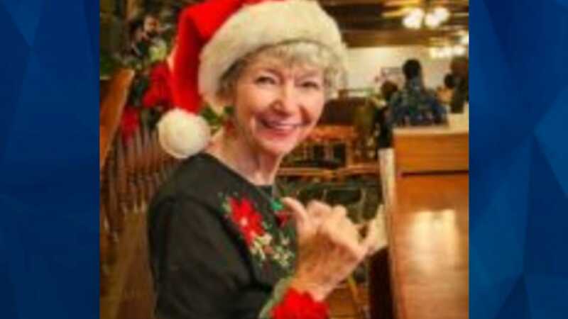 Jackie Glen in Santa Hat