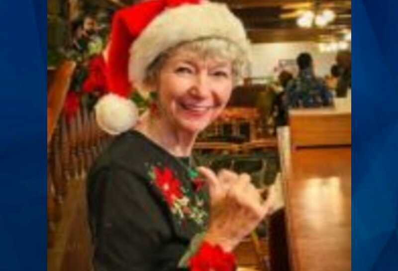 Jackie Glen in Santa Hat