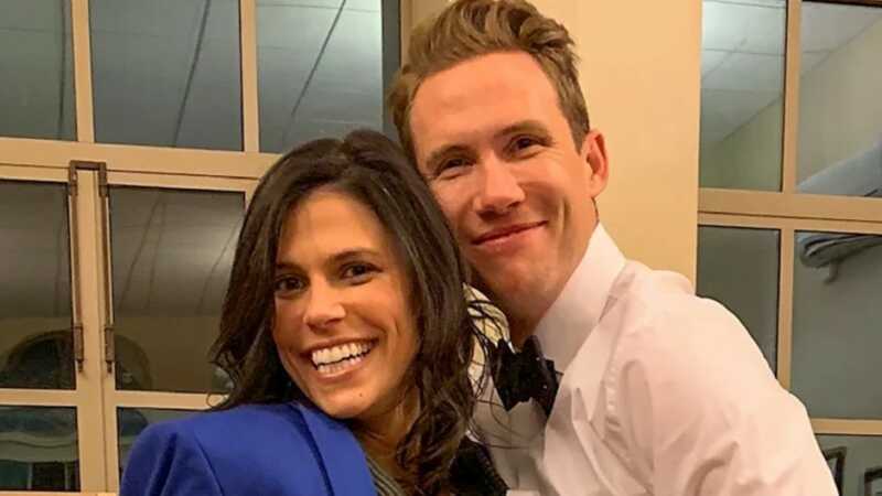 Monique, in blue, and Spencer Teoe, in white shirt and bowtie